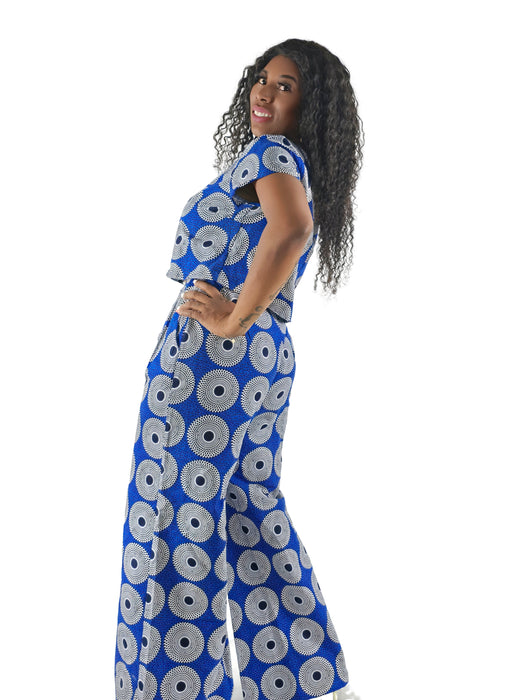 Fatimah Ankara Crop Top & Wide-Leg Pant