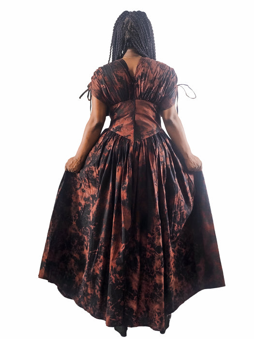 Midnight Earth Adire Maxi Dress
