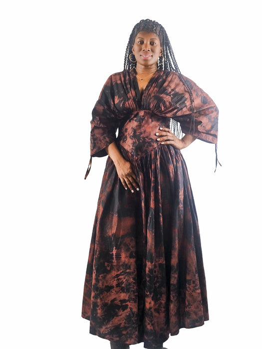 Midnight Earth Adire Maxi Dress
