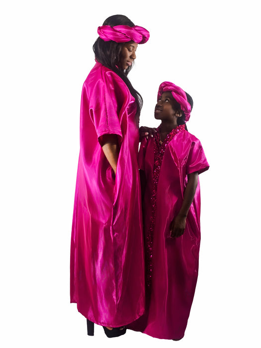 Royal Radiance Satin Boubou Set (Mom & Daughter)
