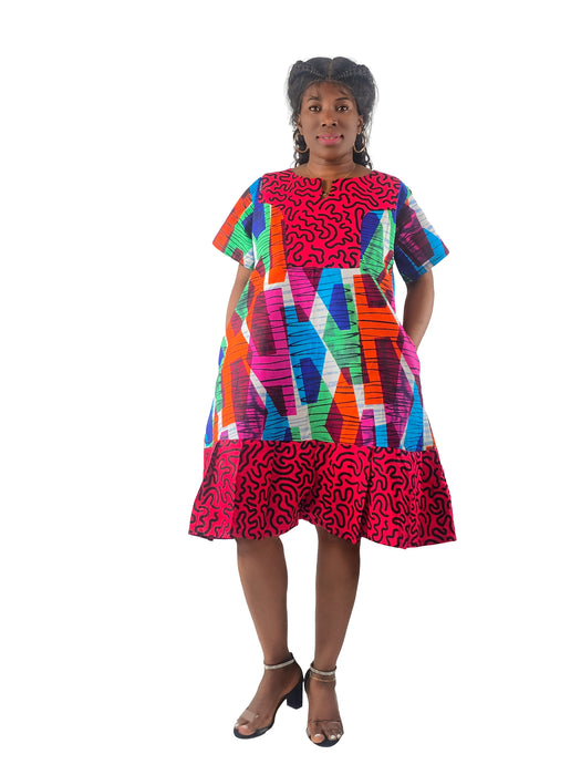 Favor Bold Ankara Ruffle Dress