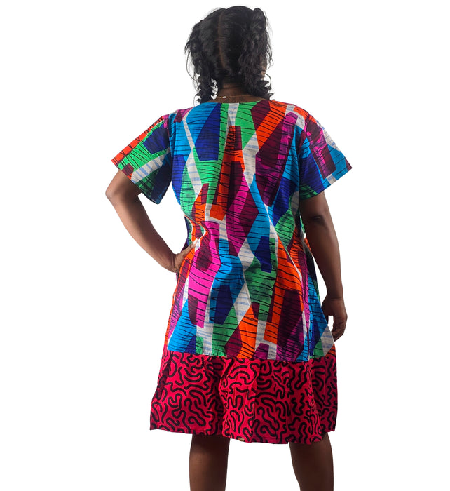 Favor Bold Ankara Ruffle Dress