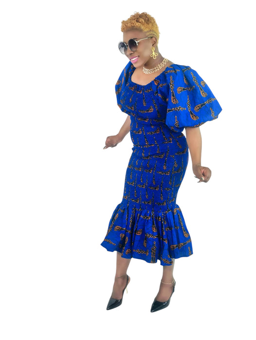 Nadia Smocked Dress with Puffy Sleeves