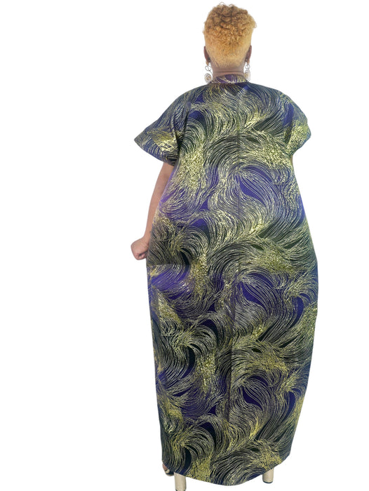 Majestic Grace Brocade Boubou (Purple)