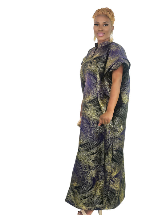 Majestic Grace Brocade Boubou (Purple)