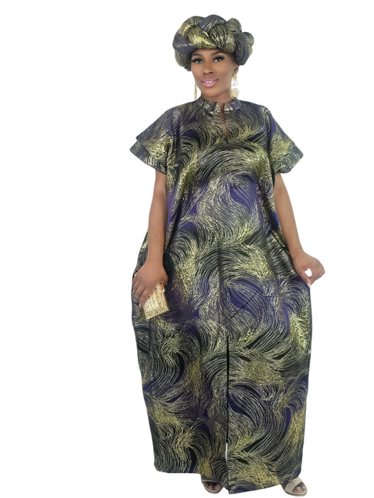 Majestic Grace Brocade Boubou (Purple)