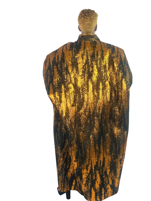 Regal Radiance Brocade Boubou – Gold & Black