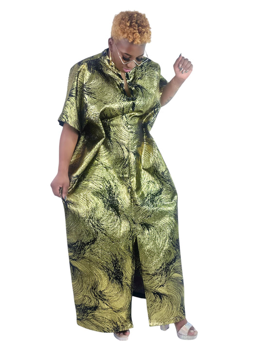 Majestic Grace Brocade Bubu Gold