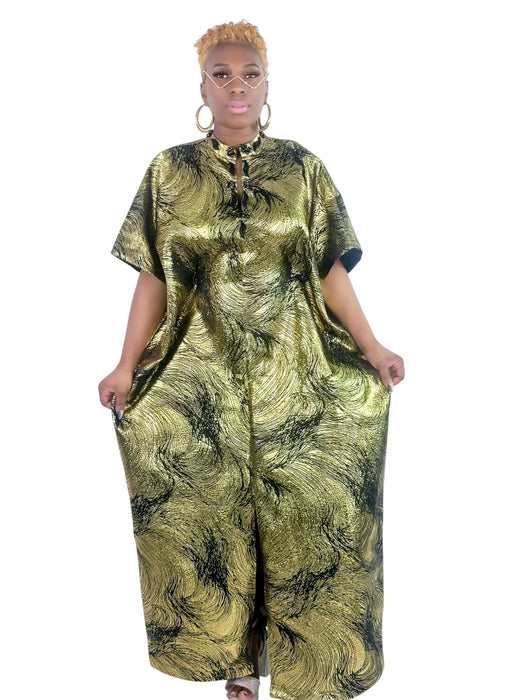 Majestic Grace Brocade Bubu Gold