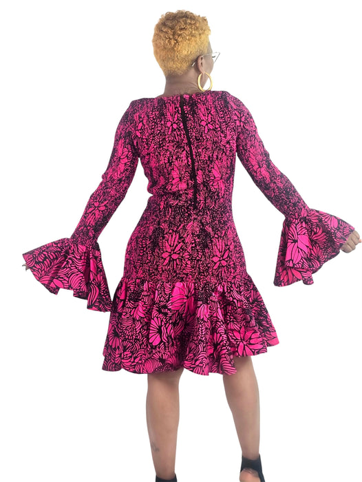 Angel Smocked African Print Dress