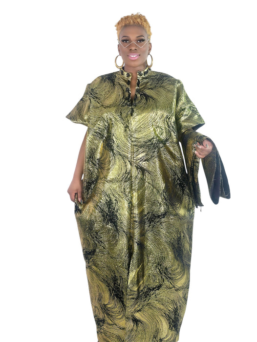 Majestic Grace Brocade Bubu Gold